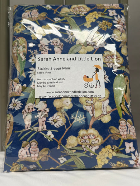 Cotton Twin pack to fit Stokke Sleepi Mini or Cot V2 Fitted sheets Australiana