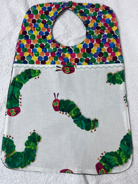 Super bibs with adjustable neck opening - Hungry Caterpillar