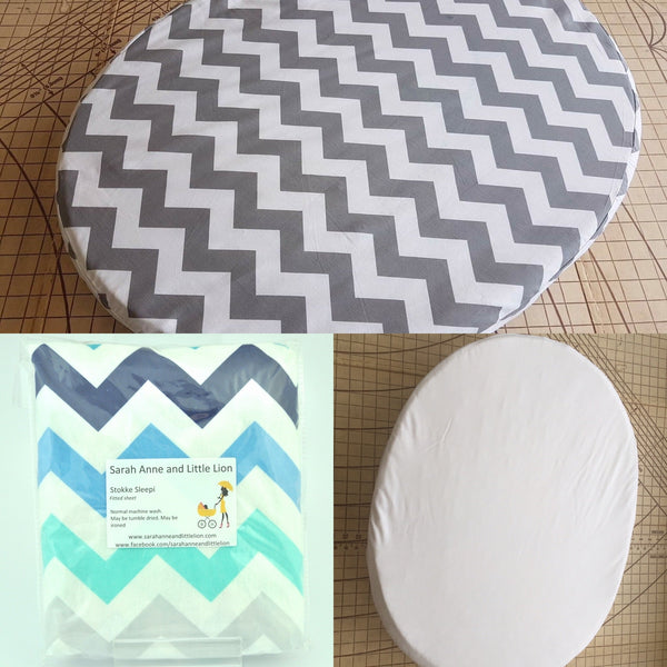 Twin Pack Fitted sheets and waterproof mattress protector to fit portacot