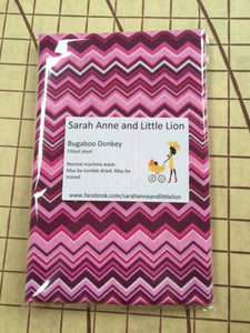 Bugaboo Donkey fitted sheet for carrycot bassinet Retro Pink Chevron