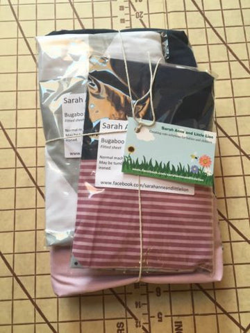 Bugaboo Cameleon carrycot bassinet fitted sheets x2 & Matching Blanket 'Jasper'