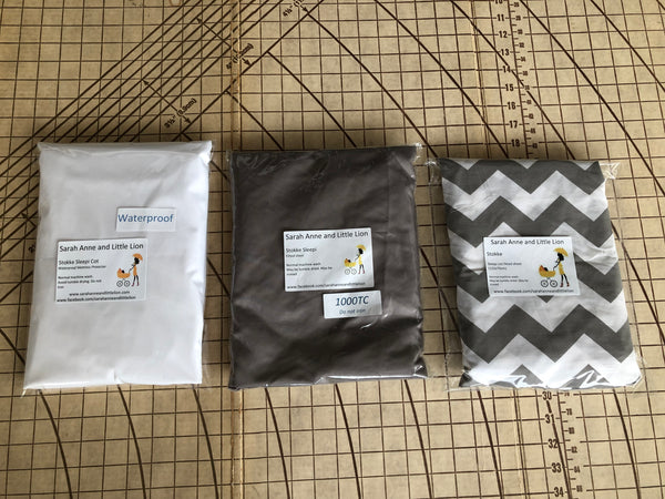 Twin Pack Fitted sheets and waterproof mattress protector to fit Stokke Sleepi cot