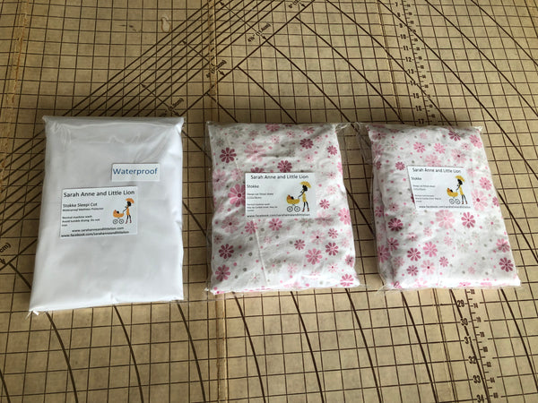 Twin Pack Fitted sheets and waterproof mattress protector to fit Stokke Sleepi cot
