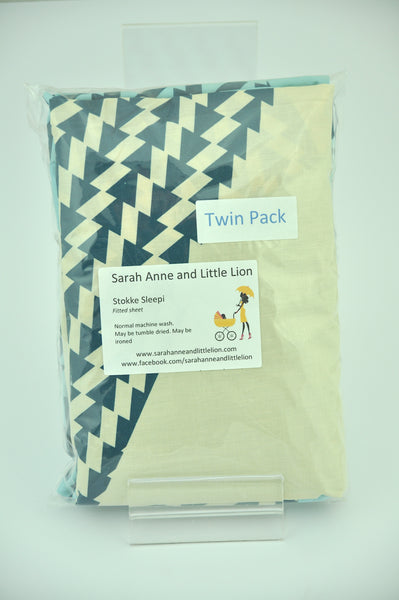Twin pack - Fitted Sheet to fit the Stokke Sleepi Cot