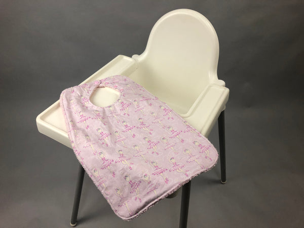 Super bibs! Wider and longer with an adustable neck opening for the perfect fit - Pinks