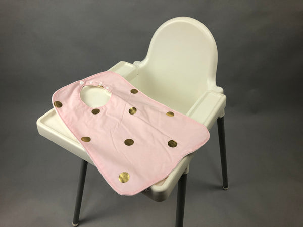 Super bibs! Wider and longer with an adustable neck opening for the perfect fit - Pinks