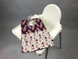 Super bibs! Wider and longer with an adustable neck opening for the perfect fit - Purples