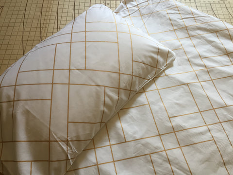White Geo Gold Metallic Cot Quilt Cover And Pillow Case