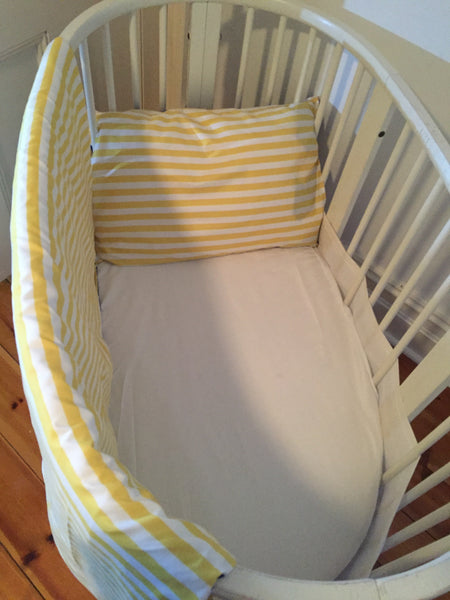 Blue Yellow White Chevron Cot Quilt Cover And Pillow Case