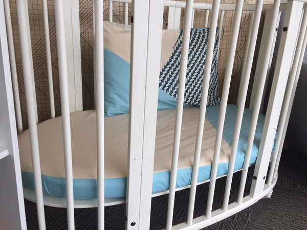 Twin Pack Of Blue/two tone sheets to fit Stokke Sleepi cot
