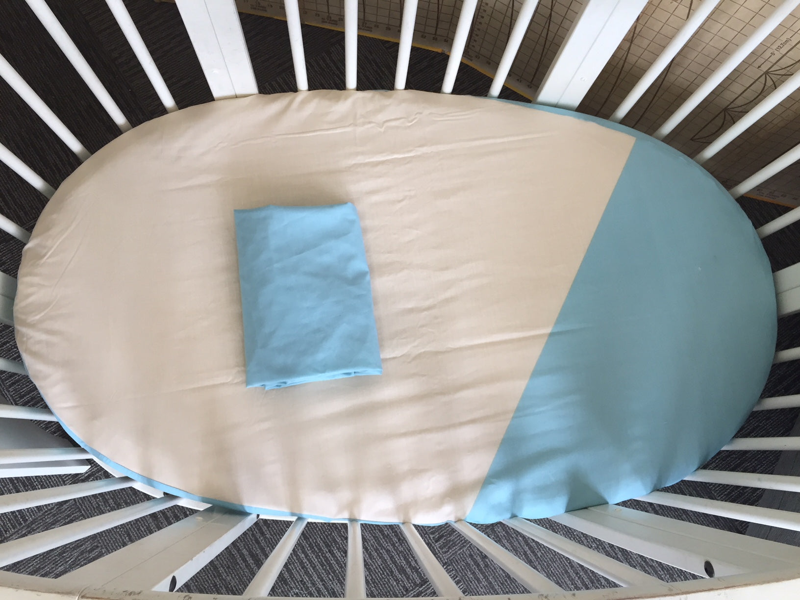 Twin Pack Of Blue/two tone sheets to fit Stokke Sleepi cot