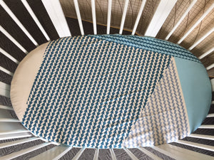 Twin Pack Of Blue geo sheets to fit Stokke Sleepi cot