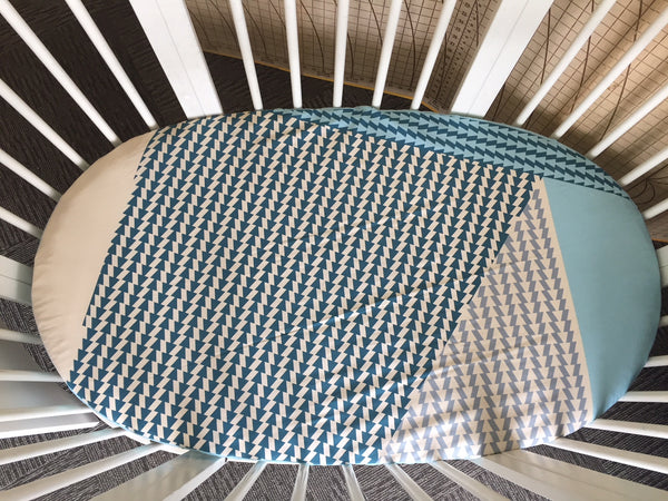 Twin Pack Of Blue geo sheets to fit Stokke Sleepi cot