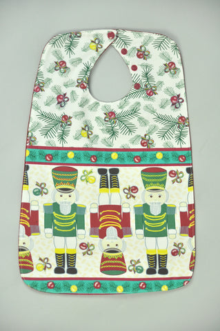 Super bibs! Wider and longer with an adustable neck opening for the perfect fit - Christmas