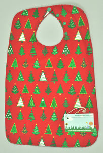 Super bibs! Wider and longer with an adustable neck opening for the perfect fit - Christmas