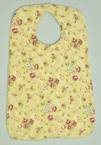 Super bibs! Wider and longer with an adustable neck opening for the perfect fit - Vintage roses beige