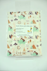 Twin pack - to fit Stokke New Care Change Mat Pad Cover Purple feathers and woodland creatures waterproof