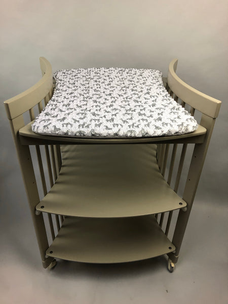 Twin pack - to fit Stokke New Care Change Mat Pad Cover White Minky with giraffes waterproof