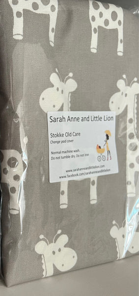 Custom order for Maggie - Twin pack - to fit Stokke Old Care Change Mat Pad Cover Grey Giraffes waterproof