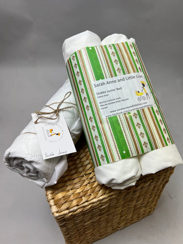 To fit Stokke Junior Bed waterproof quilted mattress protector and two fitted sheets